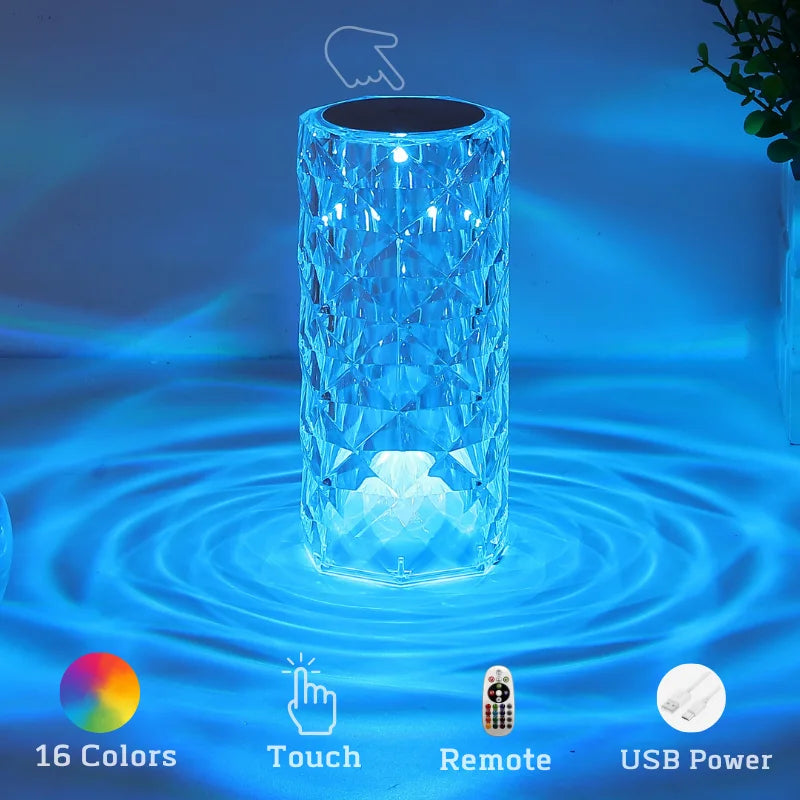 Crystal Diamante Led Touch/controle remoto